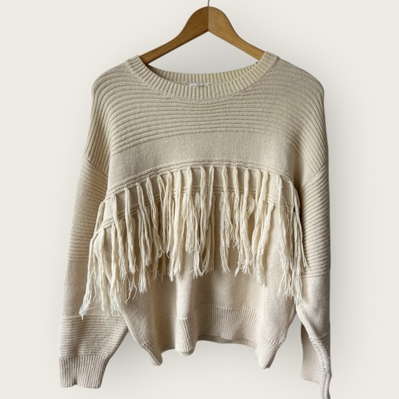 Le Lis Fringe Cream Sweater - Picture 1 of 10